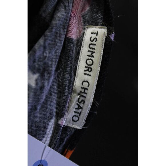 Tsumori Chisato Womens Jersey Heart Print Midi Dress Black Red Green Size 2 - Picture 4 of 5